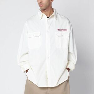 WILLY CHAVARRIA Men's Oversized Workwear Button-Up Shirt with Chest Pockets Men